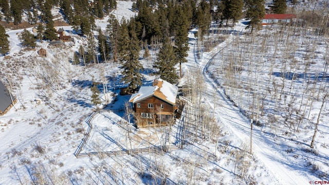 view of snowy aerial view