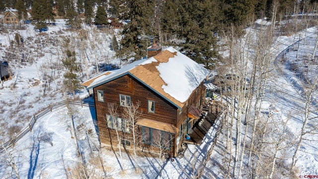 view of snowy aerial view