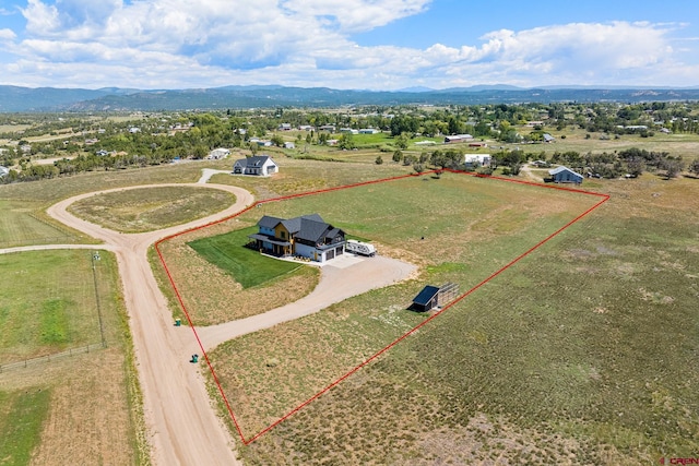 aerial view featuring a mountain view