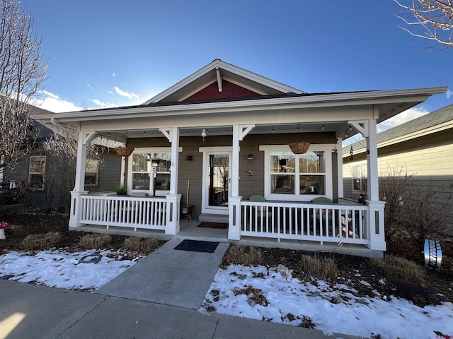 view of front of house with covered porch