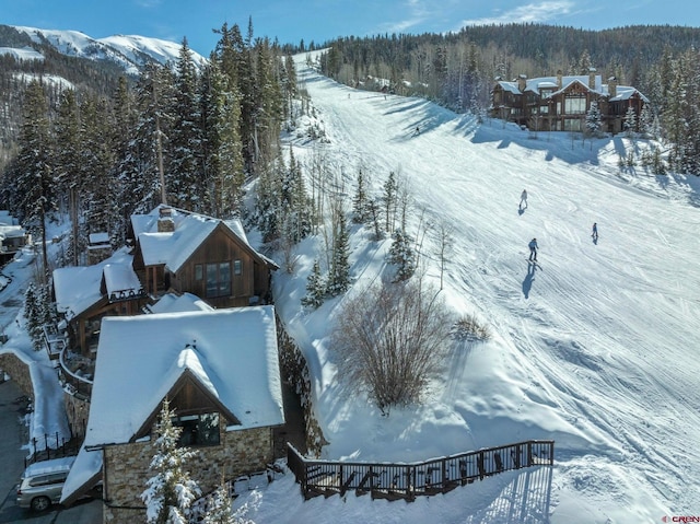 view of snowy aerial view