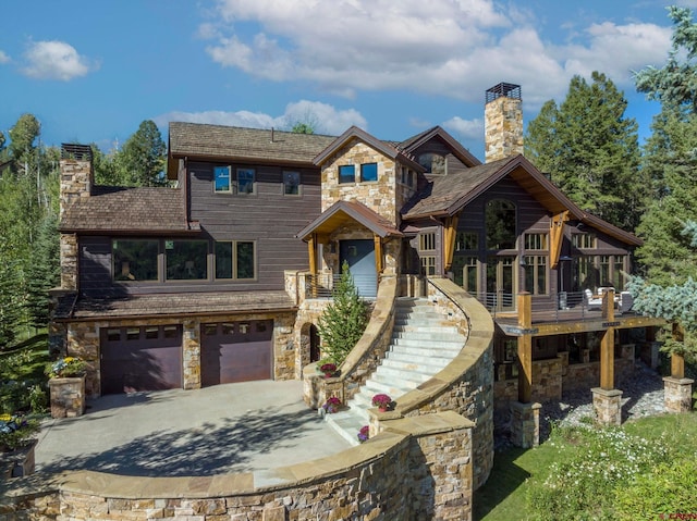 view of front of home with a garage