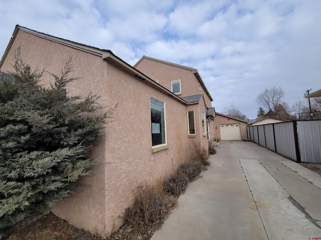 view of home's exterior featuring a garage