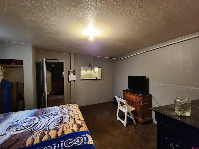 bedroom featuring a textured ceiling