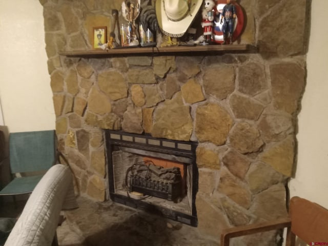 details featuring a fireplace