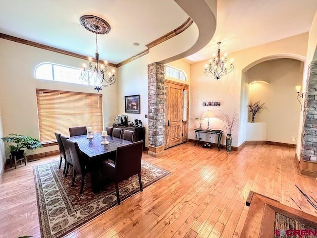 dining space featuring light wood-type flooring