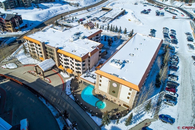 view of snowy aerial view