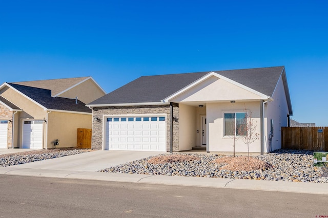 ranch-style home with a garage