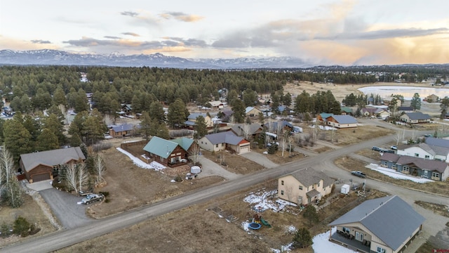 view of aerial view at dusk