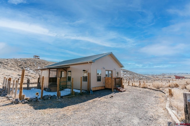 exterior space with a mountain view