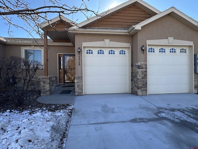 view of front of home with a garage