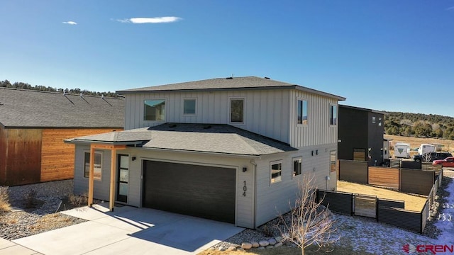 view of front of home with a garage