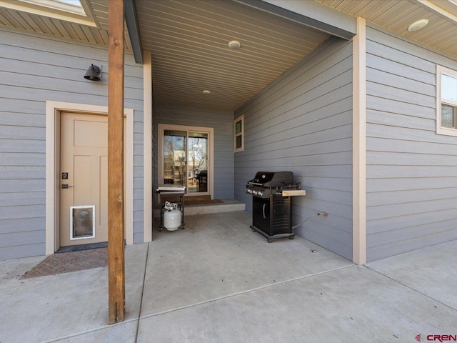 view of patio / terrace with a grill