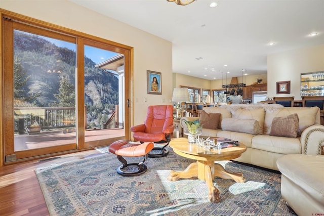 living room featuring hardwood / wood-style floors