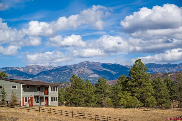 view of mountain feature featuring a rural view