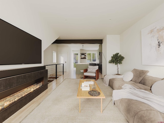 living room featuring light hardwood / wood-style flooring