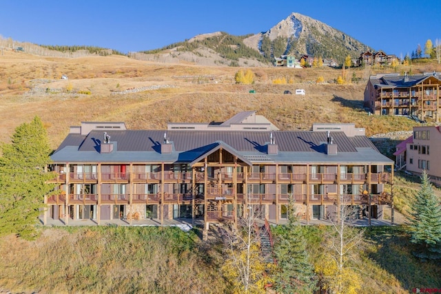 aerial view featuring a mountain view