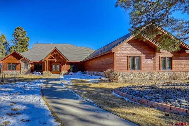 view of log-style house