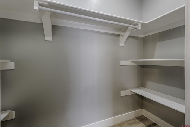 spacious closet with wood finished floors