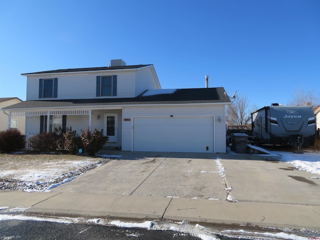 view of property featuring a garage