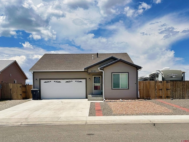 view of front facade featuring a garage