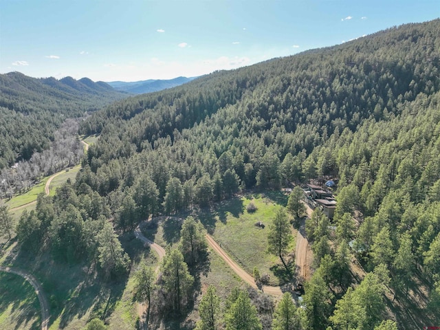 aerial view with a mountain view