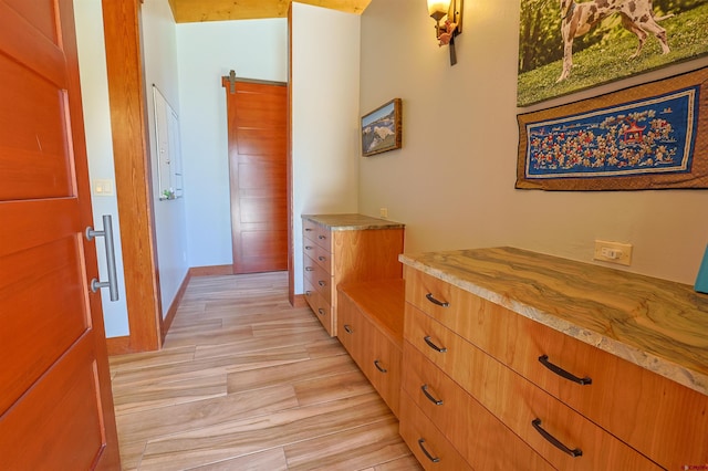 hall featuring light hardwood / wood-style flooring