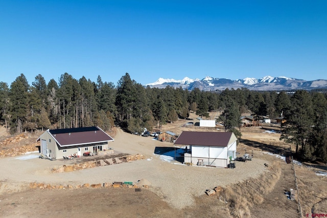 aerial view with a mountain view