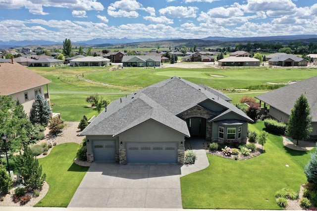 aerial view featuring a mountain view