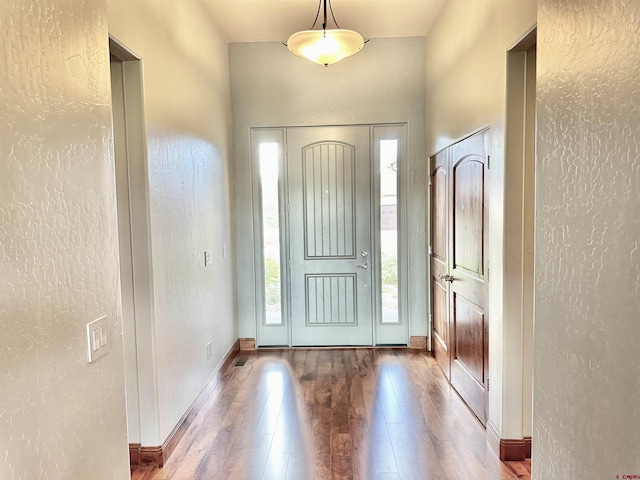 foyer with hardwood / wood-style floors