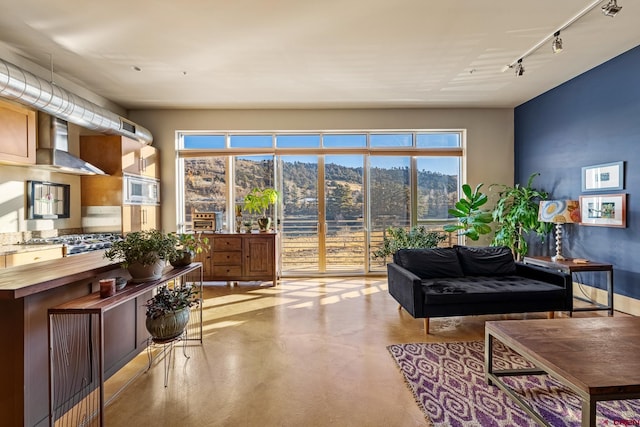 common area with a mountain view