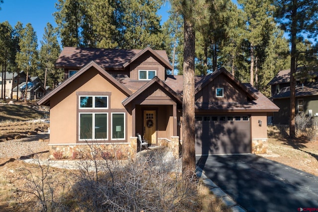 view of front of house with a garage