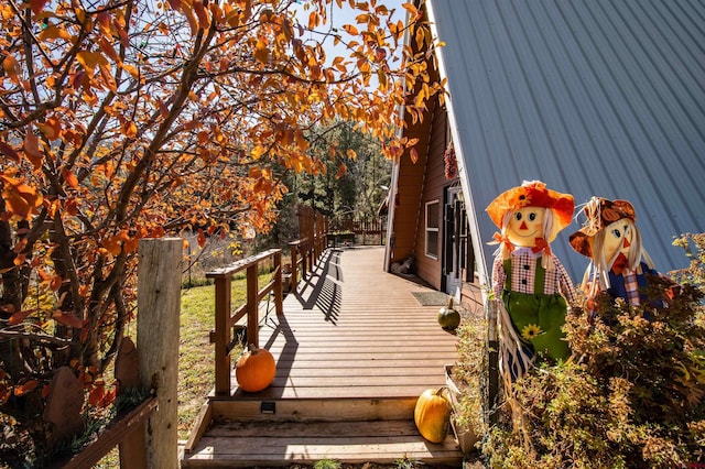 view of wooden deck