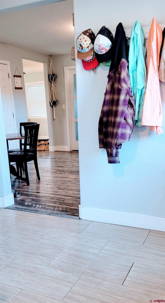 interior space featuring wood-type flooring