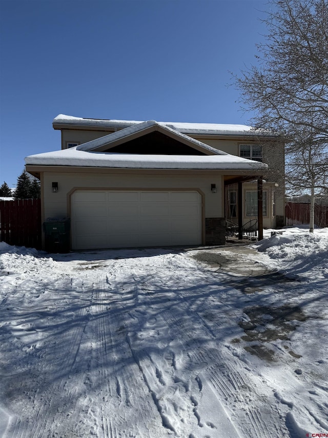 view of front of home featuring a garage