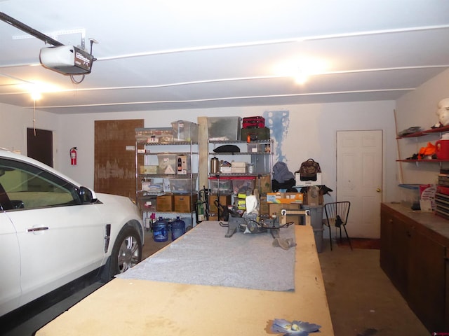 garage featuring a garage door opener