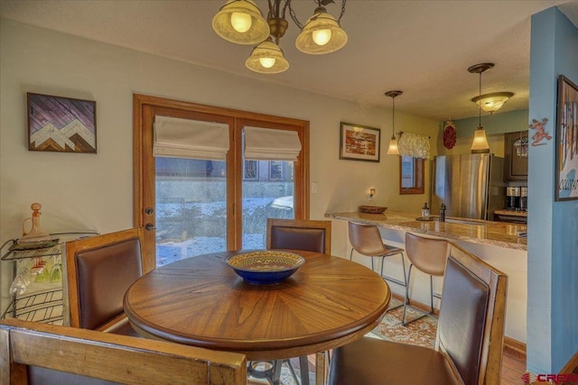 view of dining area