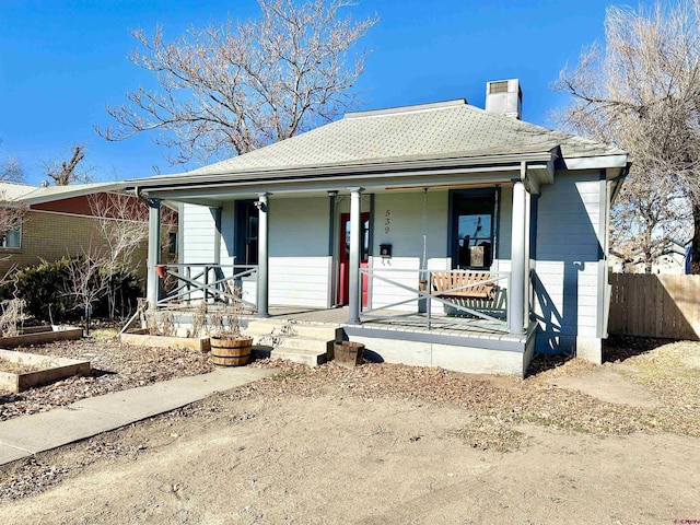 view of front facade featuring a porch