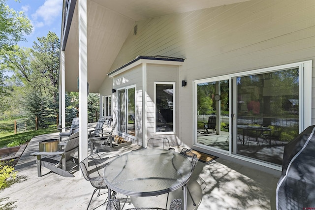 view of patio with grilling area