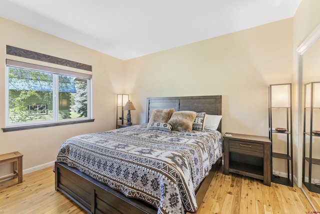 bedroom featuring light hardwood / wood-style floors