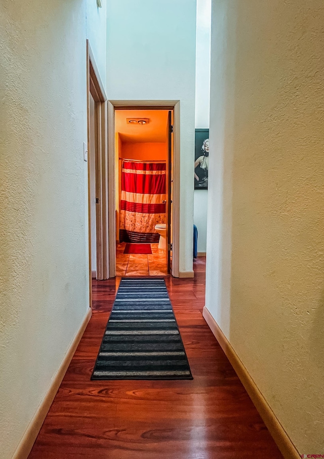 corridor featuring hardwood / wood-style floors