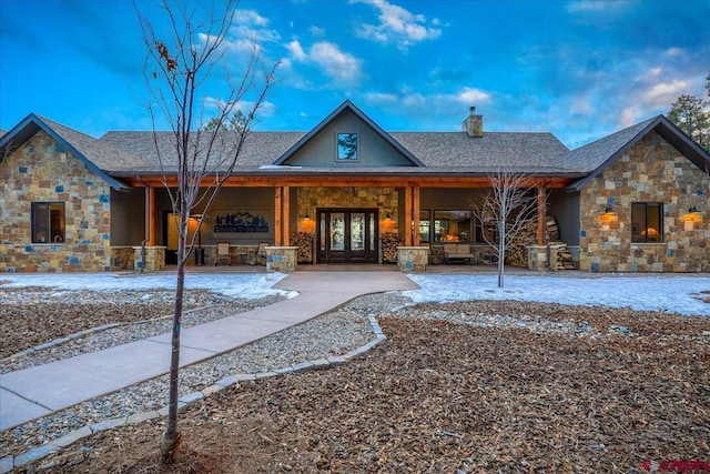 view of front of home featuring french doors