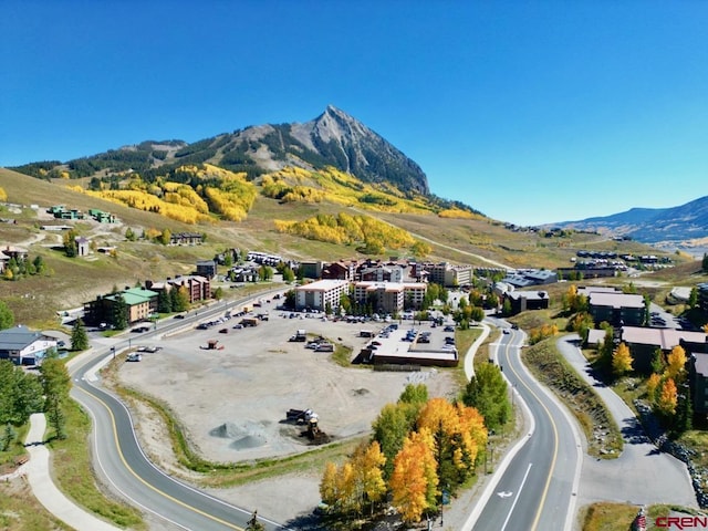 bird's eye view featuring a mountain view