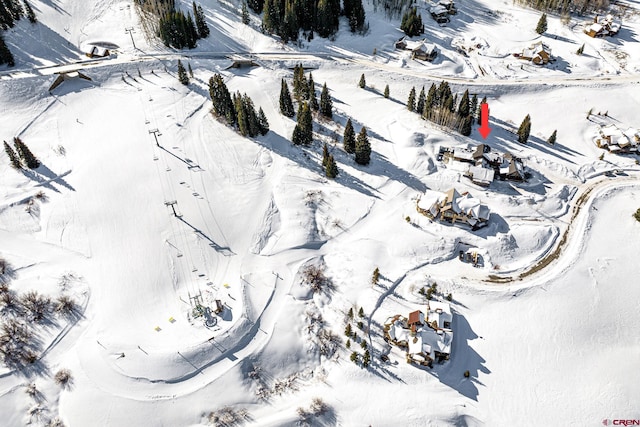 view of snowy aerial view