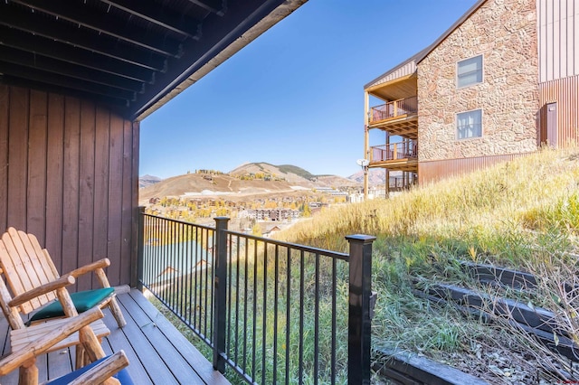 balcony with a mountain view