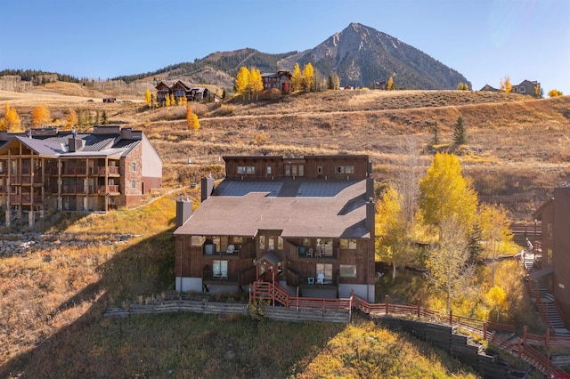 exterior space with a mountain view