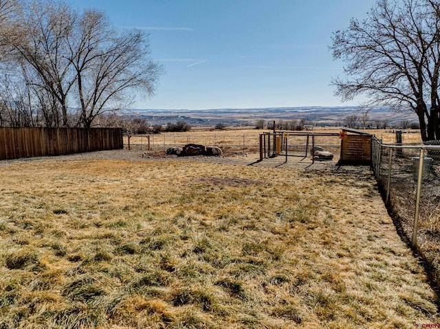 view of yard featuring a rural view