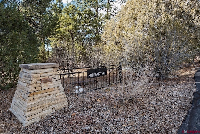 view of community sign