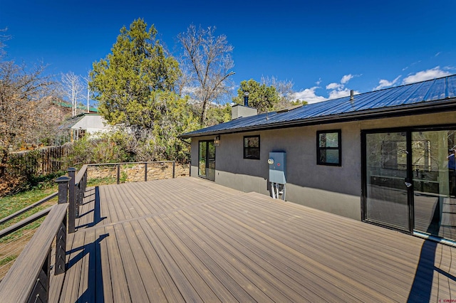 wooden terrace with fence