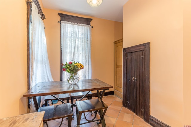 view of tiled dining room